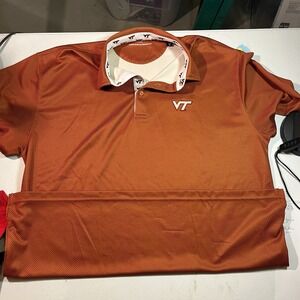 Men HL Sport Virginia Tech Bamboo Charcoal Performance Golf Polo XL *flawed*